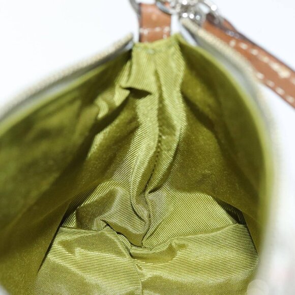 BURBERRY Nova Check Accessory Pouch Nylon Beige Green Auth hk1323 - Picture 11 of 15